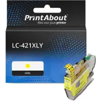 PrintAbout Inktcartridge LC-421XLY Geel Hoge capaciteit geschikt voor Brother