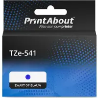 PrintAbout Huismerk vervangt Brother TZe-541 Tape Zwart op blauw (18 mm)