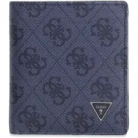 GUESS Leren portemonnee Mito Small Billfold Wallet With Coinpocket Blue Denim blauw