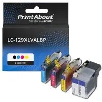 PrintAbout Inktcartridge LC-129XLVALBP 4-kleuren Multipack Hoge capaciteit geschikt voor Brother