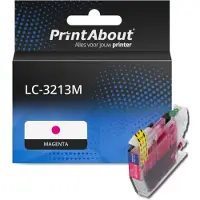PrintAbout Huismerk vervangt Brother LC-3213M Inktcartridge Magenta Hoge capaciteit