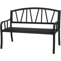 Hespéride Tuinbank - zwart - metaal - 127 x 61 x 86 cm - 3 zits - weerbestendig