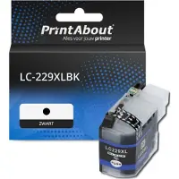 PrintAbout Inktcartridge LC-229XLBK Zwart Extra hoge capaciteit geschikt voor Brother