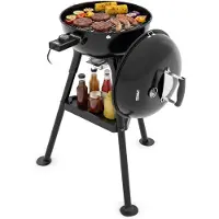 Princess Hybride Kogel BBQ - Elektrische en Houtskool Barbecue - 2000W - Verstelbare Afneembare Thermostaat - Grillrooster met coating - Deksel met Ingebouwde Thermometer - 112270