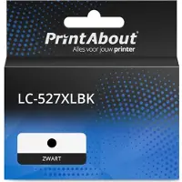 PrintAbout Inktcartridge LC-527XLBK Zwart Hoge capaciteit geschikt voor Brother
