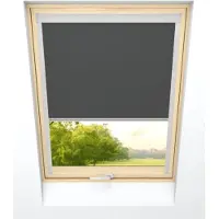 Time4blinds - Dakraam Rolgordijn - Breedte 775mm, Hoogte 1160mm - Compatibel met Velux, Compatibel met Fakro - Verduisterend Rolgordijn, Thermisch Rolgordijn, Zonwering voor Dakramen - Grijs zwart