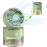 LONGZIMING -Tafelventilator - Bureaubladventilator - Persoonlijke Koeler - Ultrasone Nebelfunctie - ABS Kunststof - 3 Snelheden - Gebruik Voor Droge Lucht - 1 Stuk