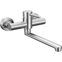 CECIPA MAX Keukenkraan Geborsteld - Wandkeukenkraan RVS - Keukenkraan Wandmontage - 360° Draaibaar - Mengkraan Hartafstand 140-160mm