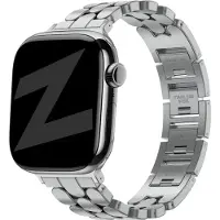 Bandz Stalen 'Oval' bandje geschikt voor geschikt voor Apple Watch 1/2/3/4/5/6/7/8/9/10/11/SE/SE2/SE3 - Maat: 38/40/41/42mm - Zilver