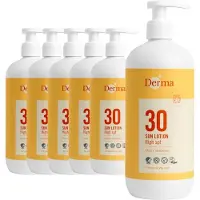 Derma Sun - Zonnebrand SPF30 - 6 x 500 ml - Waterbestendig - UVA en UVB Bescherming - Parfumvrij - AllergyCertified - Met Glycerine en Vitamine E