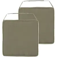 Hespéride Hespiride Stoelkussen Gerona - 2x - 40 x 40 cm - groen - vierkant - polyester - tuinkussen - buiten