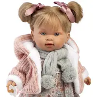Llorens pop Alexandra met blond haar geluid en speen 42 cm