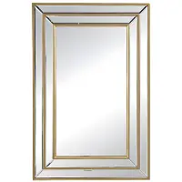 Vente-unique Spiegel BAKOU - Eukalyptushout - H.90 cm - Goudenkleur