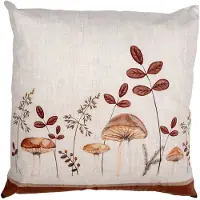 Clayre & Eef Sierkussen Overig Beige Synthetisch Paddenstoelen Herfst decoratie