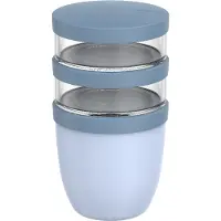 Mepal Ellipse Yoghurt beker 3-delig 500 ml + 200 ml + 200 ml – Nordic blue - Mueslibeker & Soepbeker to go - Lunchpot