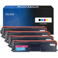 PrintAbout Toner TN-910 4-kleuren Multipack Extra hoge capaciteit geschikt voor Brother