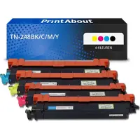 PrintAbout Toner TN-248BK/C/M/Y 4-kleuren Multipack geschikt voor Brother