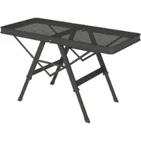 COLAMY Campingtafel - hoogteverstelbaar - klaptafel met metalen rooster - opvouwbaar - tuintafel van aluminium licht - multifunctionele tafel - bijzettafel - voor tuin, balkon en camping - zwart