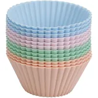 Koopman Set Siliconen Cupcakevormen 7x3,5cm - 12st.