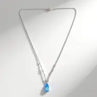 Cavill - Marambaia Topaas Hanger 5,517 ct - Gerhodineerd 925 Sterling Zilver - Druppelvormig Peervorm - Braziliaanse Elegante Ketting Dames 45 cm