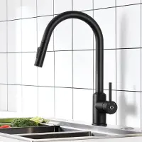 CECIPA MAX Uittrekbare Keukenkraan Hoge Boog - Mengkraan met 2 Straalsoorten - Waterbesparend - Zwart