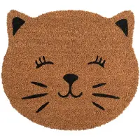 Clayre & Eef Deurmat Bruin Kokos Kat