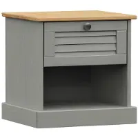 vidaXL Nachtkastje VIGO 42x35x42 cm massief grenenhout grijs