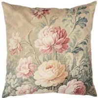 Clayre & Eef Sierkussen Beige Synthetisch Bloemen