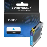 PrintAbout Huismerk vervangt Brother LC-980C Inktcartridge Cyaan