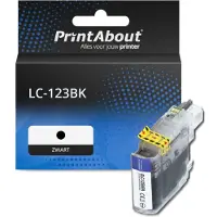 PrintAbout Inktcartridge LC-123BK Zwart geschikt voor Brother