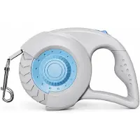 Snq Oprolbare hondenriem - rolt automatisch op - met comfortabel handvat en metalen haak - grijs - 5 m
