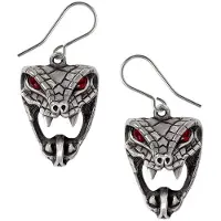 Alchemy Gothic - Gothic Oorbellen - Snake Bite (Naeddre) - voor Vrouwen - zilverkleurig - Maat Standard