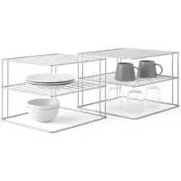 Metaltex - Set van 2x Bordenrek Palio - Keukenrek - 2 laags - Zilvergrijs