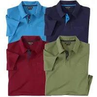 Atlas For Men - Set van 4 herenpoloshirts - Poloshirts met korte mouwen - Casual en elegant poloshirt - Verkrijgbaar in grote maten van M tot 5XL - M