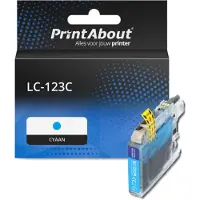 PrintAbout Huismerk vervangt Brother LC-123C Inktcartridge Cyaan