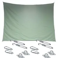Hespéride Premium kwaliteit schaduwdoek/zonnescherm Shae rechthoekig groen 3 x 4 meter - inclusief bevestiging haken set