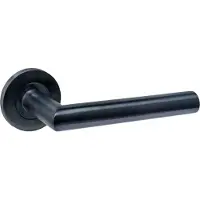 Intersteel Deurbeslag | Deurklink | | Q 01 (Rond rozet, RVS, Zwart)