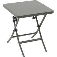 Hespéride Bijzettafel/tuin tafel Oase - metaal - groen - 40 x 40 x 45 cm - voor buiten - inklapbaar - Camping tafel