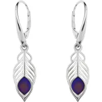 Cavill - Titanium & 925 Sterling Zilver Oorbellen - Blauw Synthetische Steen - Lichtgewicht Blad Design - Allergievriendelijk Elegant Dames Sieraden