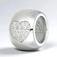 Cavill - Zilveren Hartvormige Hanger - 925 Sterling Zilver - 0,228 ct Pavé Nigeriaanse Zirkonia - Elegante Monosono Collectie - Dames Sieraad
