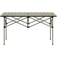 COLAMY Campingtafel - Klaptafel met oprolbaar tafelblad - Tuintafel van aluminium licht - Bijzettafel - Opvouwbare tafel voor tuin, balkon en camping - Khaki
