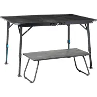 Defa Flex 3-in-1 Campingtafel - Bamboe tafelblad - Verstelbare hoogte - Inklapbaar - Multifunctioneel