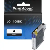 PrintAbout Huismerk vervangt Brother LC-1100BK Inktcartridge Zwart