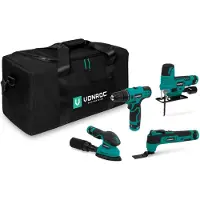 Vonroc Gereedschap set 12V | Incl. 4 machines, 4 accu’s en toolbag