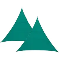 Hespéride Set van 2x stuks schaduwdoek/zonnescherm Curacao driehoek mint groen waterafstotend polyester - 2 x 2 x 2 meter
