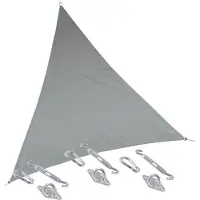 Hespéride Premium kwaliteit schaduwdoek/zonnescherm Shae driehoek beige 4 x 4 x 4 meter - inclusief bevestiging haken set