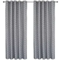 Homescapes Gordijnen met geometrisch patroon grijs 2 stuks 228 x 228 cm