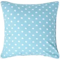 Homescapes Katoenen kussenhoes met sterren, blauw, 60 x 60 cm