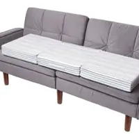 Homescapes Bankkussen 150 x 50 cm voor 3-zits grijze strepen - Groot orthopedisch zitkussen