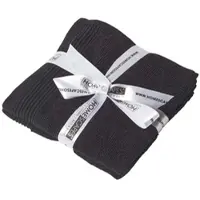 Homescapes Premium zeepdoekjes set van 2 zwart 30x30cm, Egyptisch katoen 700g/m²